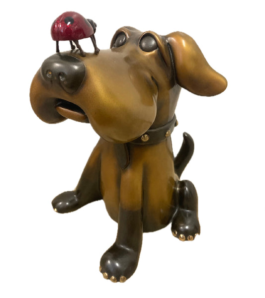 Bronze Sculpture "Herbert with Ladybug" by Marty Goldstein