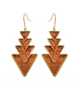 Koa "Niho Mano" Earrings