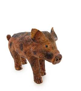 Koa Wood Sculpture "Hawaiian Boar & Keiki" by Craig Nichols