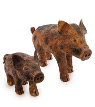 Koa Wood Sculpture "Hawaiian Boar & Keiki" by Craig Nichols