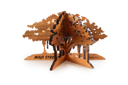 Exhibición de mesa con árbol de baniano Koa 3D Lahaina 