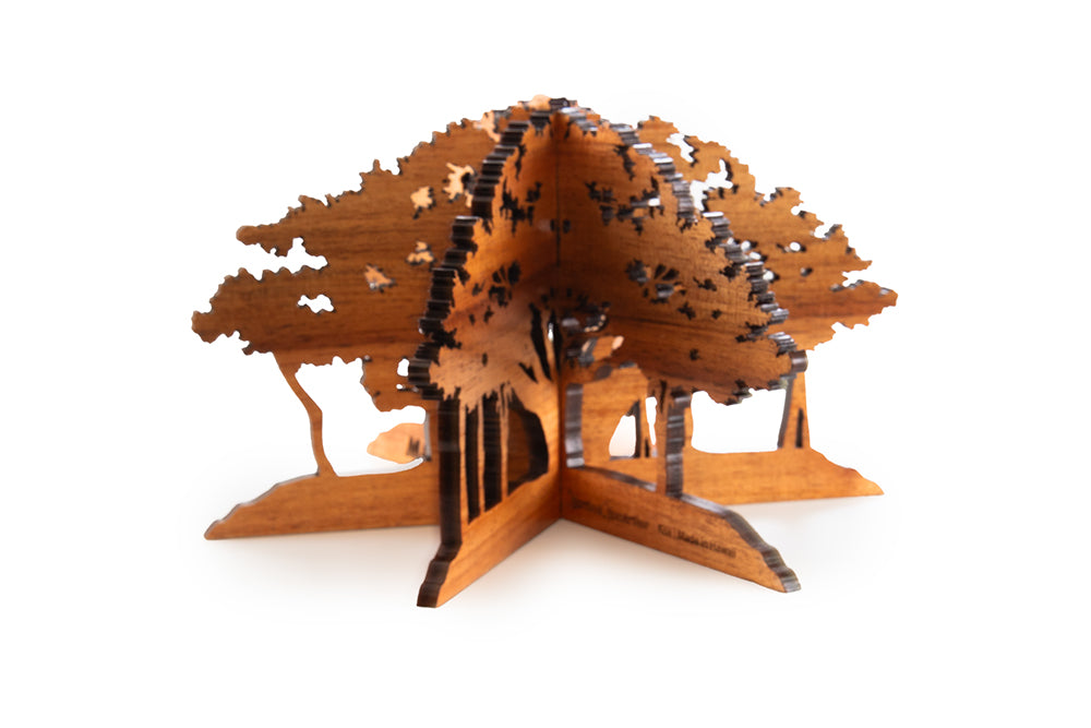 Exhibición de mesa con árbol de baniano Koa 3D Lahaina 