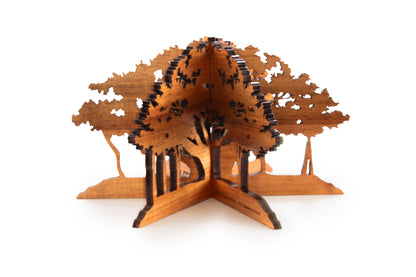 Exhibición de mesa con árbol de baniano Koa 3D Lahaina 