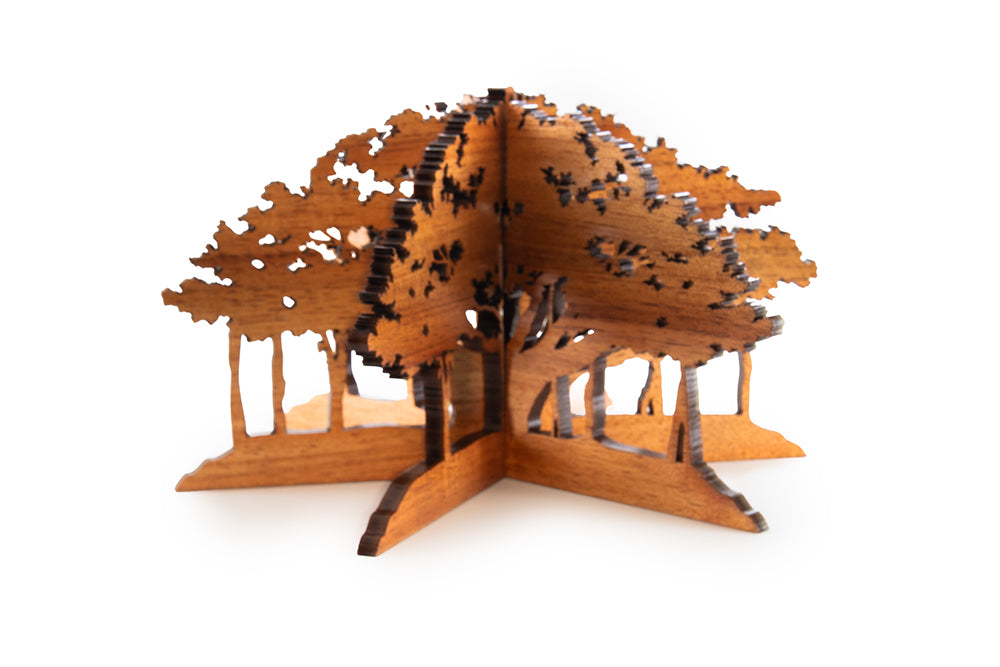 Exhibición de mesa con árbol de baniano Koa 3D Lahaina 