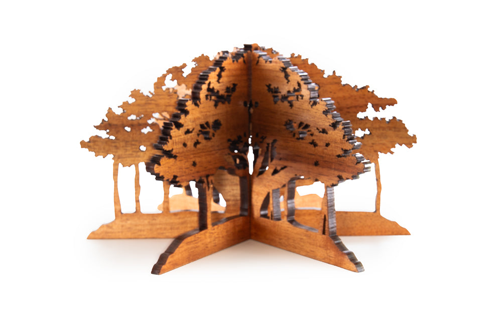 Exhibición de mesa con árbol de baniano Koa 3D Lahaina 