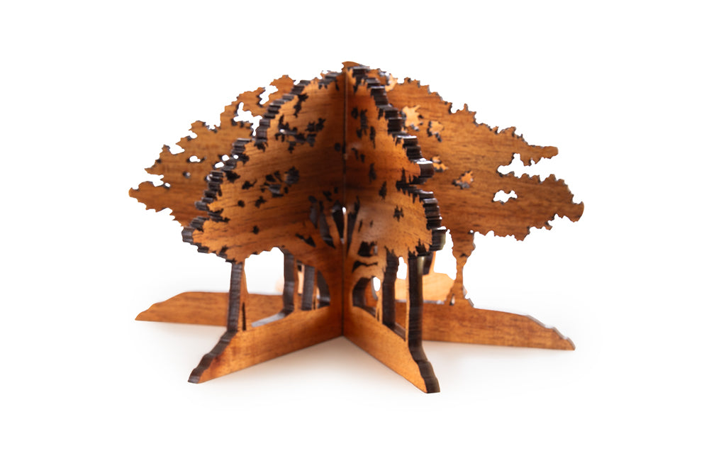 Exhibición de mesa con árbol de baniano Koa 3D Lahaina 