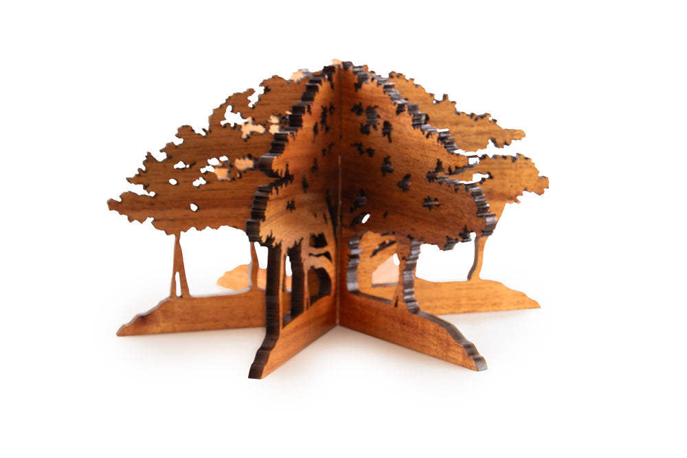 Exhibición de mesa con árbol de baniano Koa 3D Lahaina 