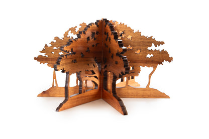 Exhibición de mesa con árbol de baniano Koa 3D Lahaina 