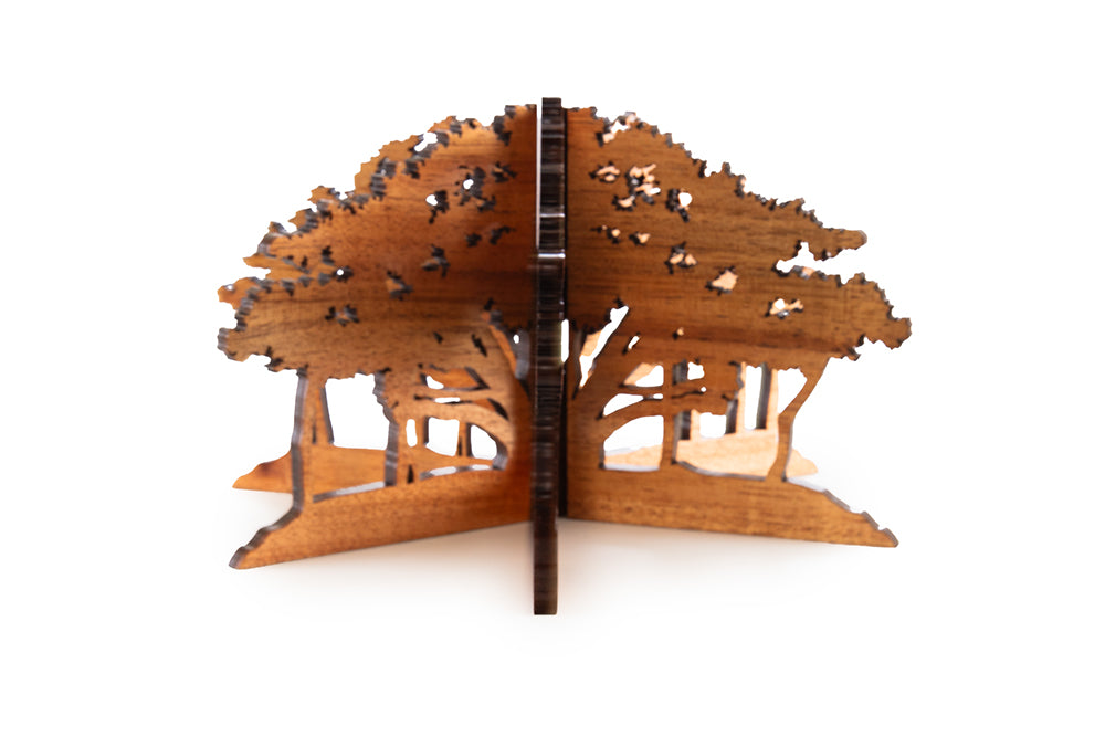 Exhibición de mesa con árbol de baniano Koa 3D Lahaina 