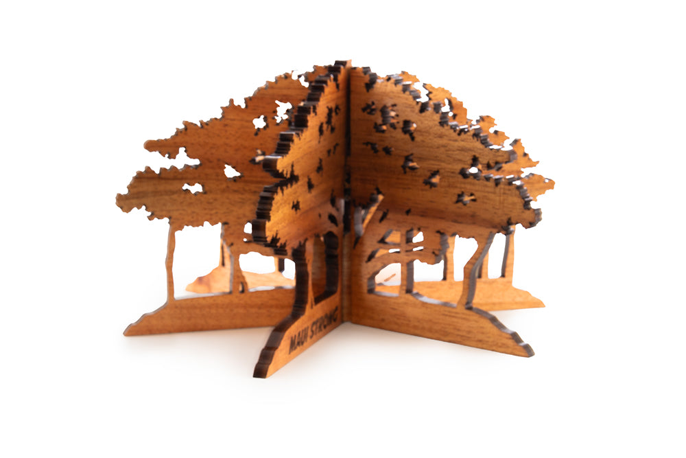 Exhibición de mesa con árbol de baniano Koa 3D Lahaina 