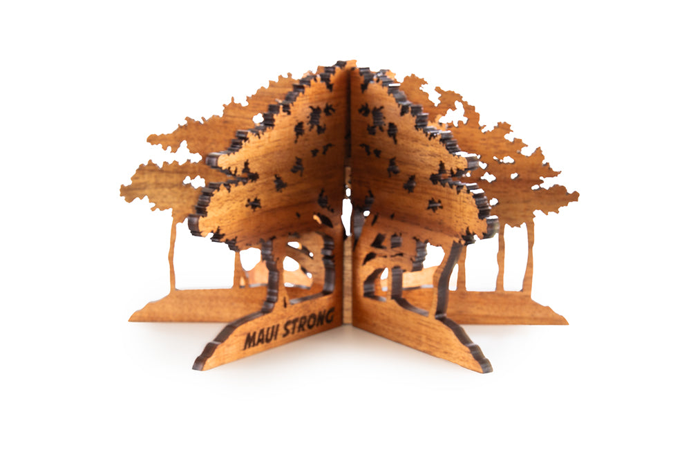 Exhibición de mesa con árbol de baniano Koa 3D Lahaina 