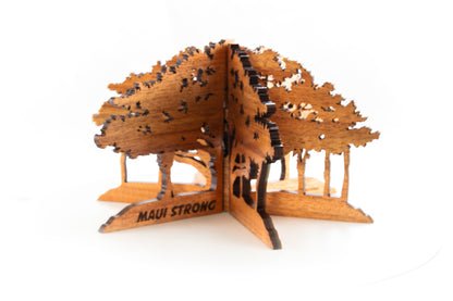 Exhibición de mesa con árbol de baniano Koa 3D Lahaina 