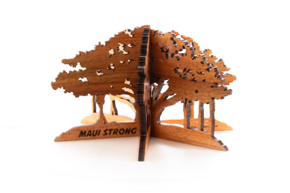 Exhibición de mesa con árbol de baniano Koa 3D Lahaina 