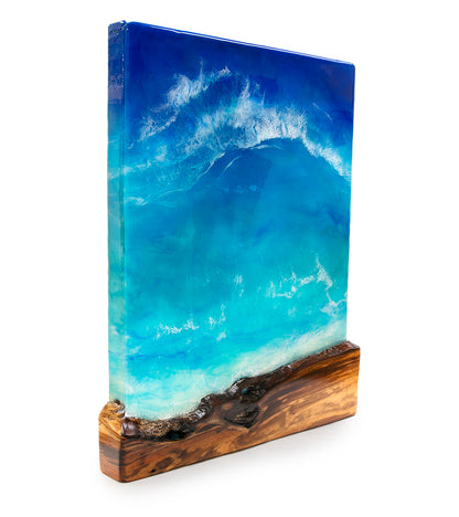 Koa/Resin Wall Art "Hanakaʻape Bay" by S. Isaac Anderson