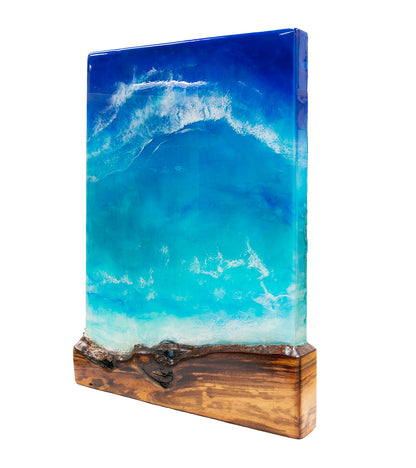 Koa/Resin Wall Art "Hanakaʻape Bay" by S. Isaac Anderson
