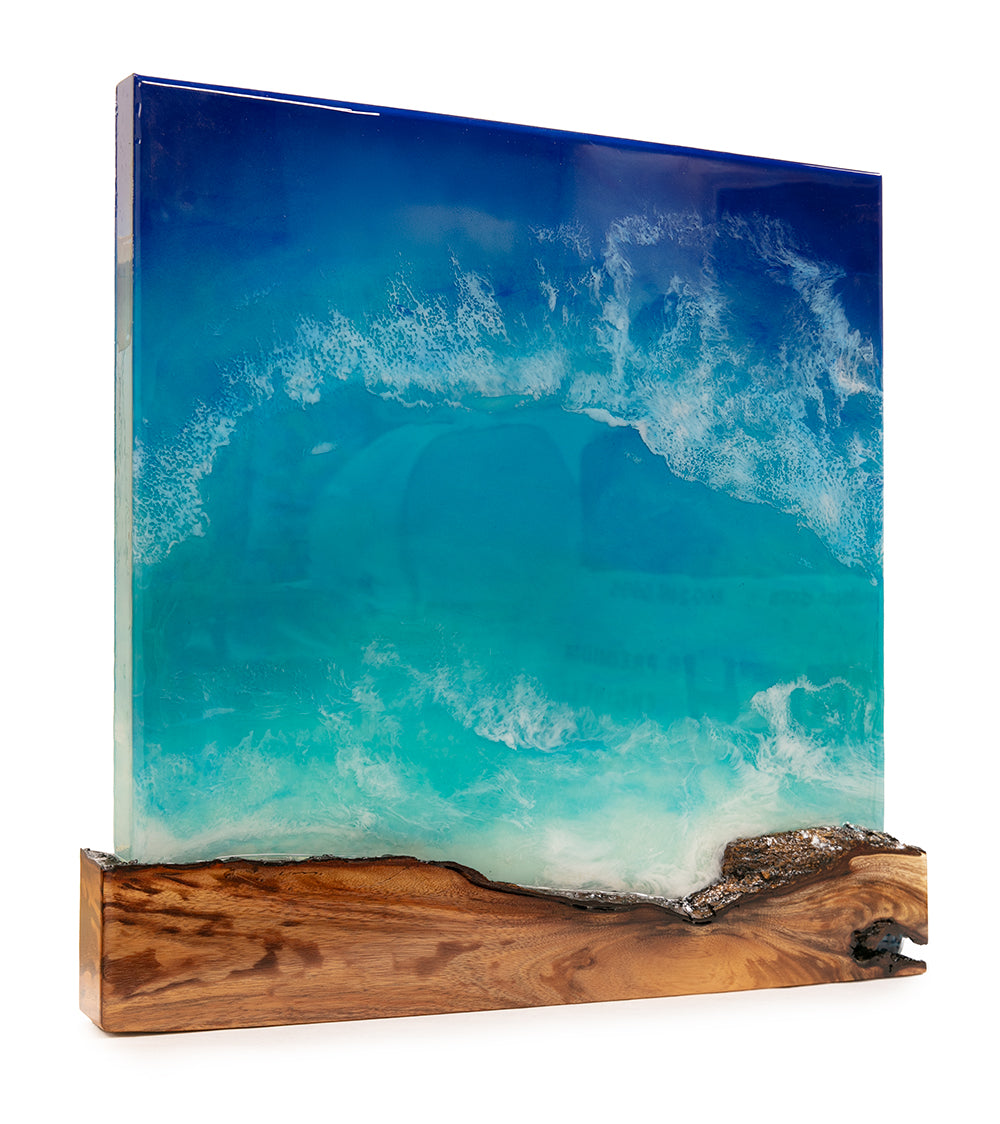 Koa/Resin Wall Art "KalaeʻO Makaha" by S. Isaac Anderson