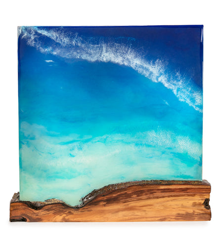 Arte mural de koa/resina 