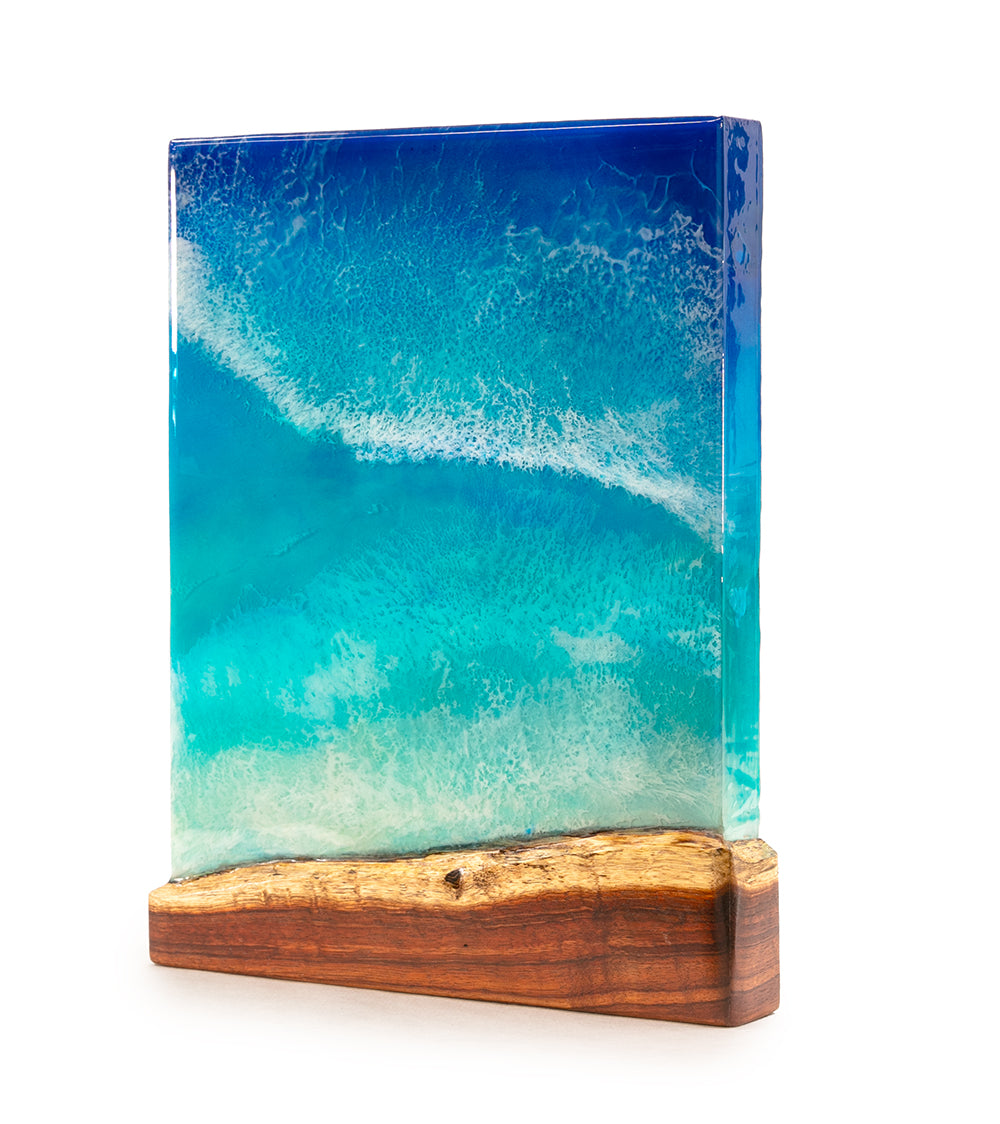 Koa/Resin Wall Art "Kihole Beach" by S. Isaac Anderson