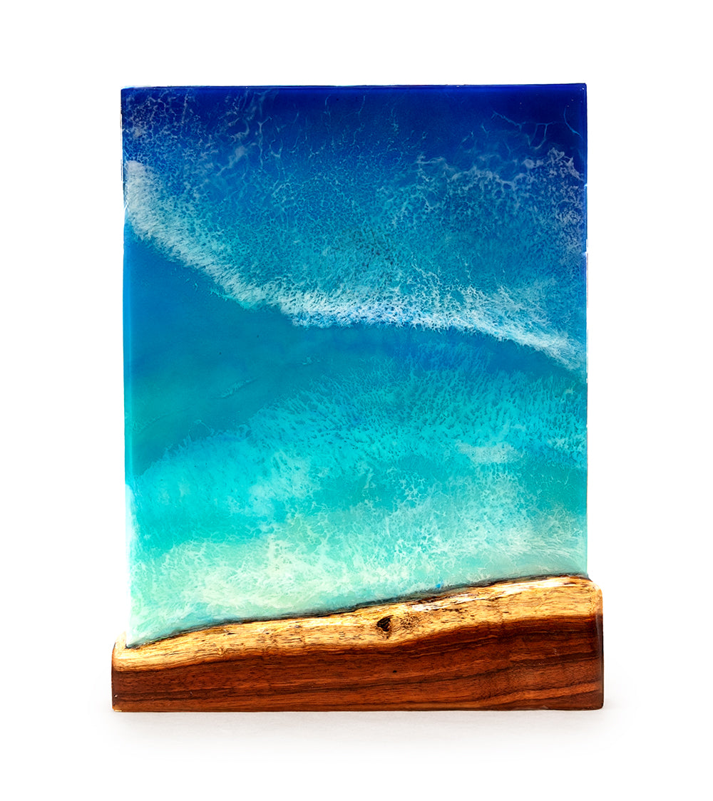 Koa/Resin Wall Art "Kihole Beach" by S. Isaac Anderson