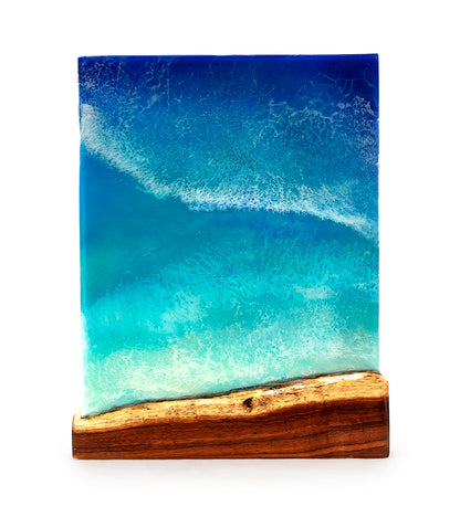 Koa/Resin Wall Art "Kihole Beach" by S. Isaac Anderson