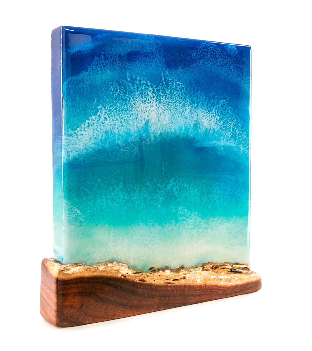 Koa/Resin Wall Art "Kaʻena Point" by S. Isaac Anderson