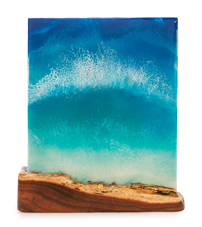 Koa/Resin Wall Art "Kaʻena Point" by S. Isaac Anderson