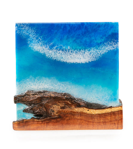 Arte mural de koa/resina 