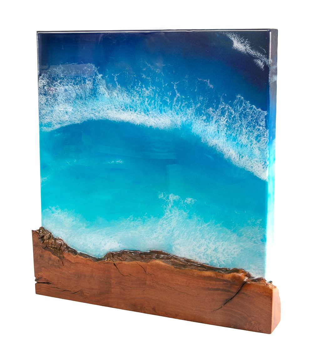 Koa/Resin Wall Art "Pua Hina Hina" by S. Isaac Anderson