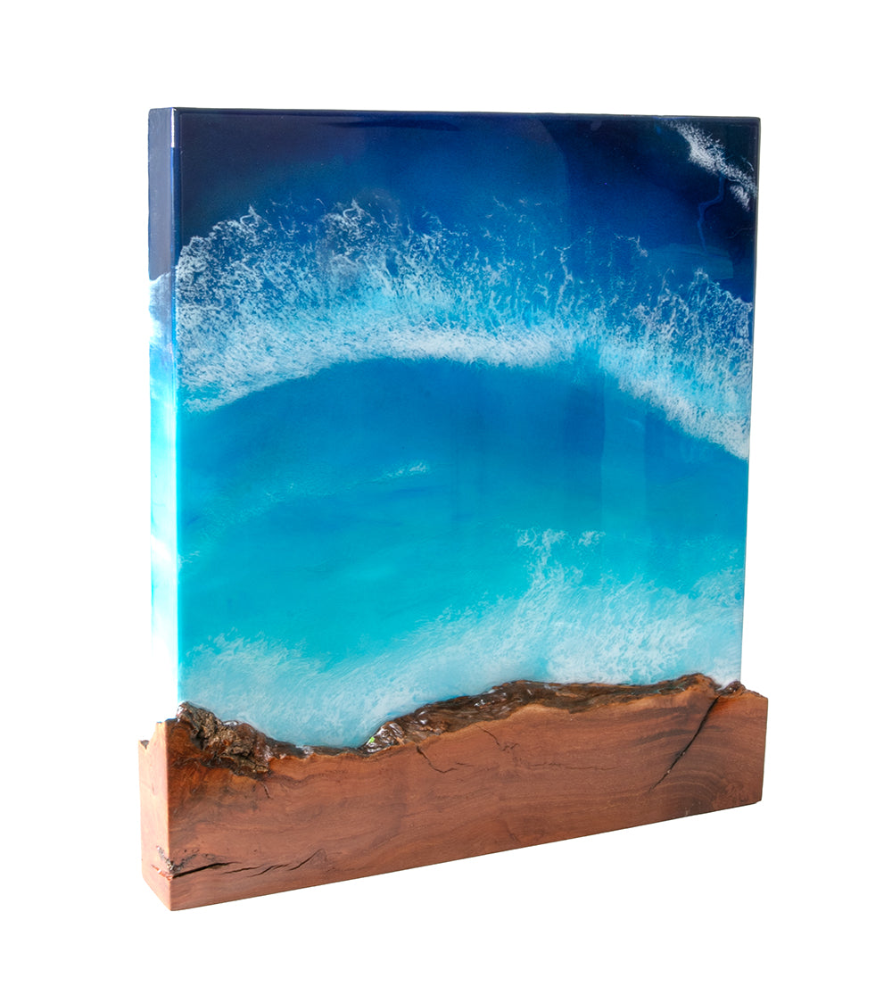Koa/Resin Wall Art "Pua Hina Hina" by S. Isaac Anderson