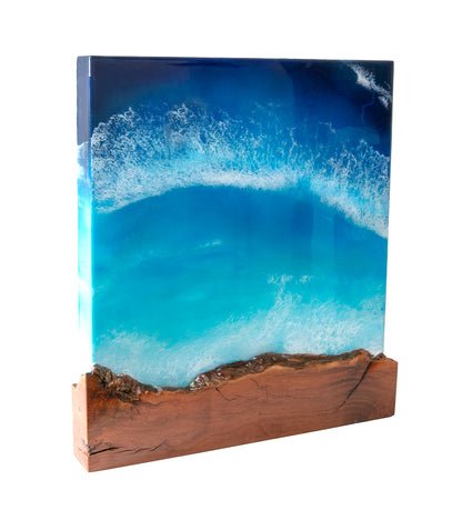 Koa/Resin Wall Art "Pua Hina Hina" by S. Isaac Anderson