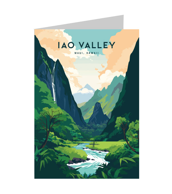 Greeting Card "Iao Valley, Maui" Hawaii Travel Art