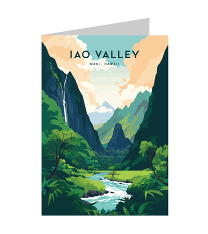 Greeting Card "Iao Valley, Maui" Hawaii Travel Art