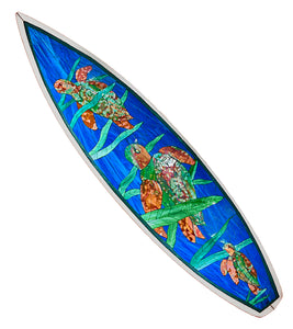 Surfboard "Honu Honu" by Julie Sobolewski