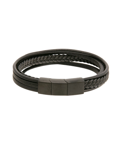 Mens Bracelet Black 5 Strap