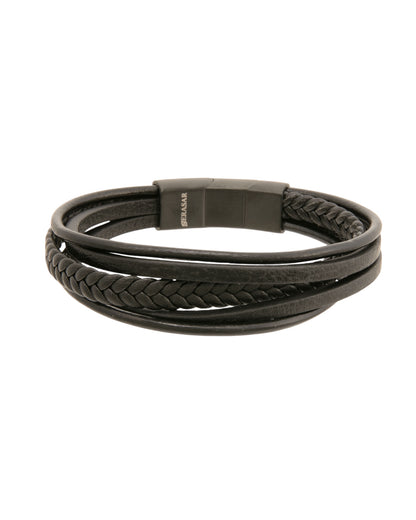 Mens Bracelet Black 5 Strap