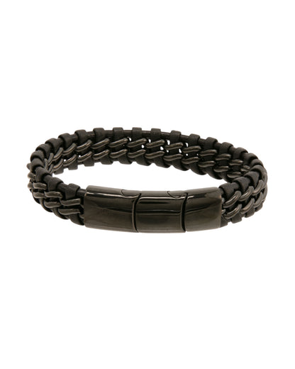 Mens Bracelet Black Braided