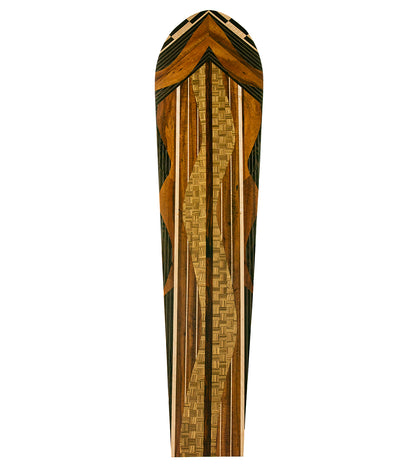 Hawaiian Marquetry Surfboard "Lauhala River"by Leleo Kinimaka
