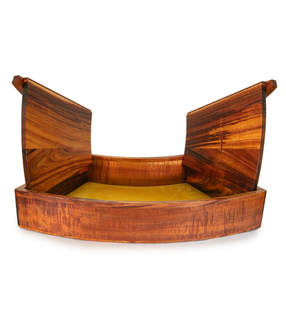 Solid Koa and Leopard Wood Fan Box