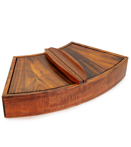 Solid Koa and Leopard Wood Fan Box