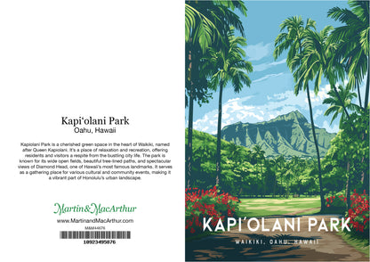 Greeting Card "Kapiʻolani Park, Oahu" Hawaii Travel Art