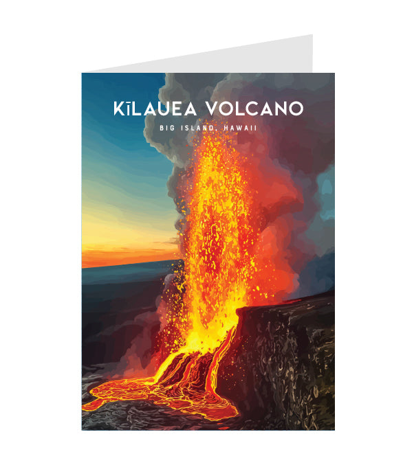 Greeting Card "Kilauea Volcano, Big Island" Hawaii Travel Art