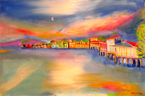 Moon Over Front Street by Kirk Boes