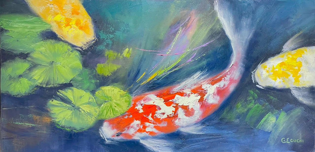 Pintura original: Koi, juego de colores de George Eguchi