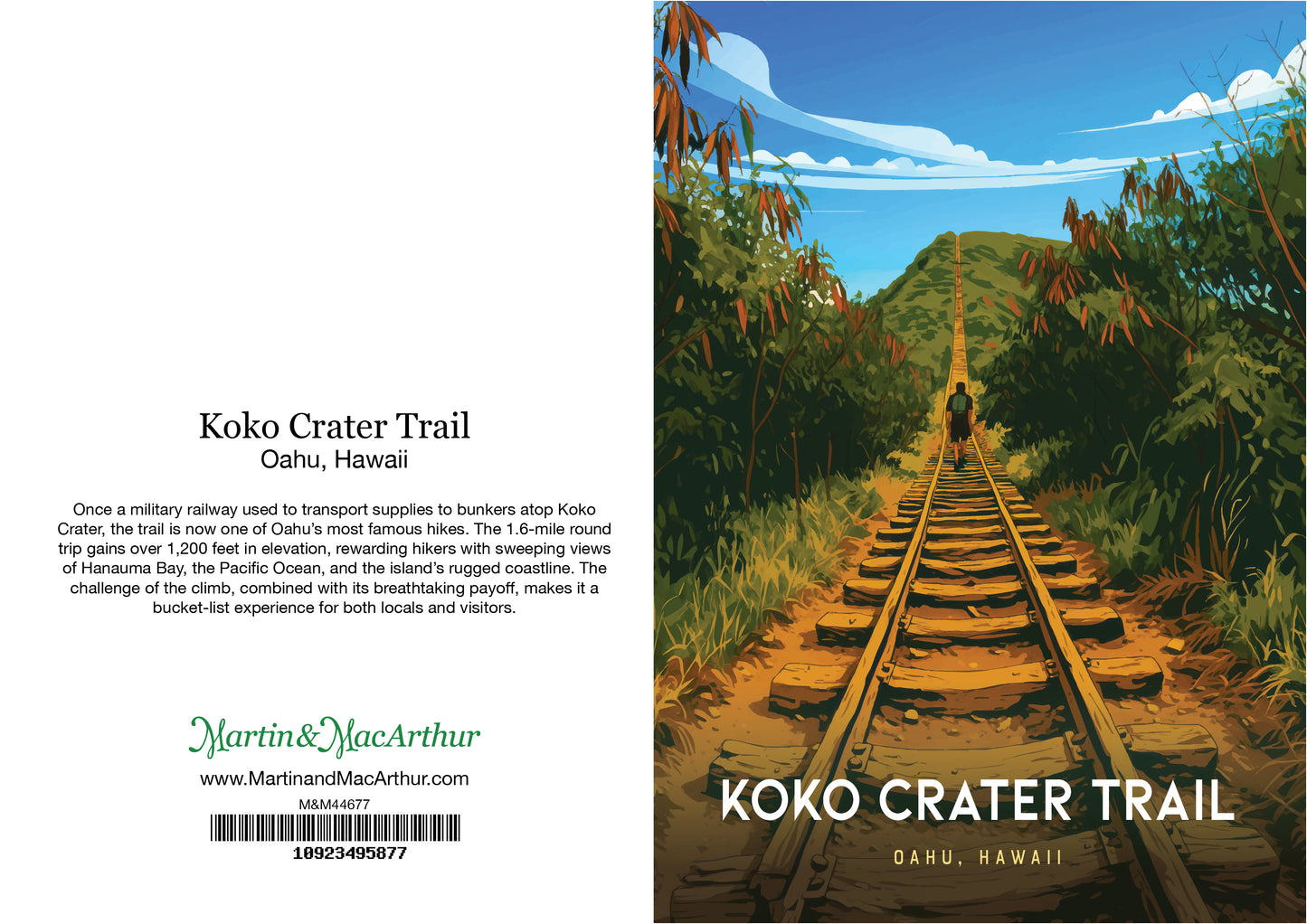Greeting Card "Koko Crater Trail, Oahu" Hawaii Travel Art