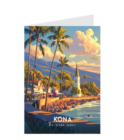Greeting Card "Kona, Big Island" Hawaii Travel Art