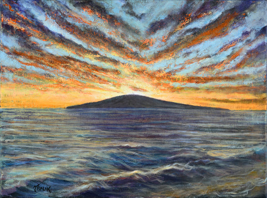 ブランドン・クラリック作「冬の夕焼け」額装