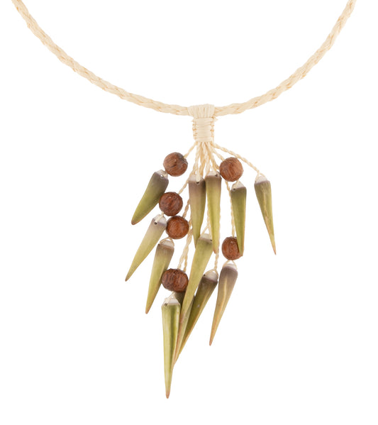 Koa and Assorted Wana "Grapes" Necklace - 44541C
