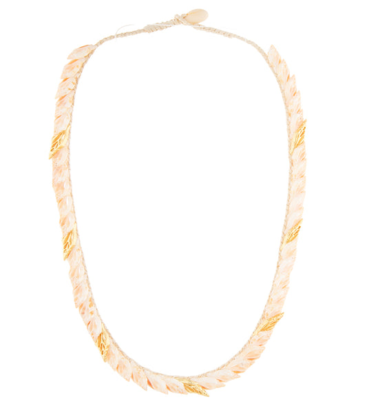 Single-Layered Gold Assorted Sliced Shells Necklace - 44550C