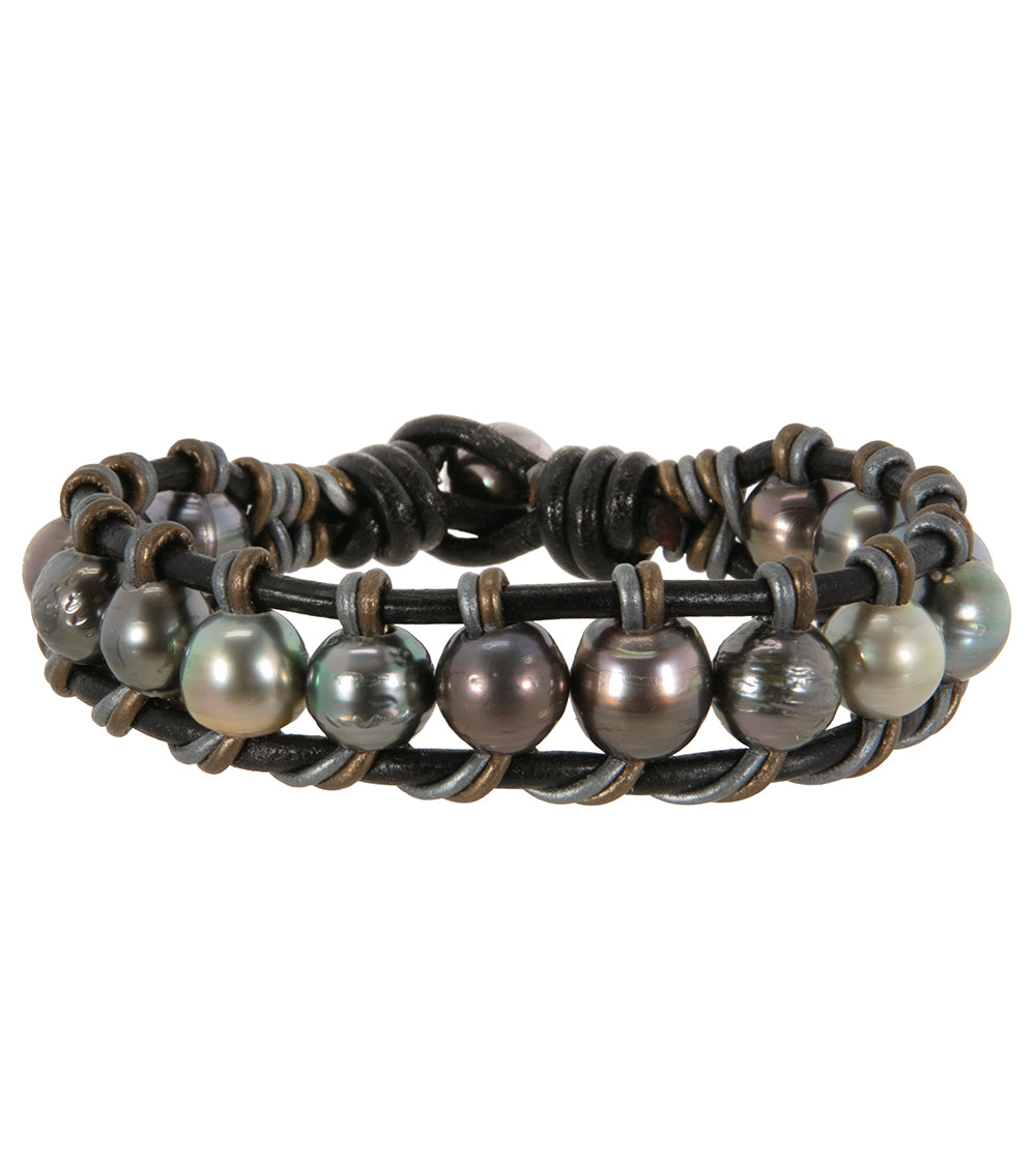 タヒチアンパール編みブレスレット（39粒） - 36958C