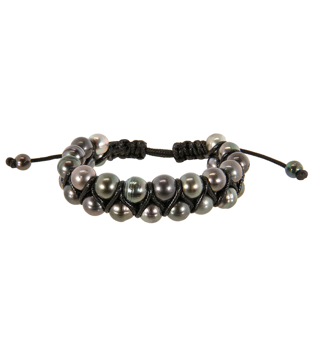 タヒチアンパール編みブレスレット（39粒） - 36958C